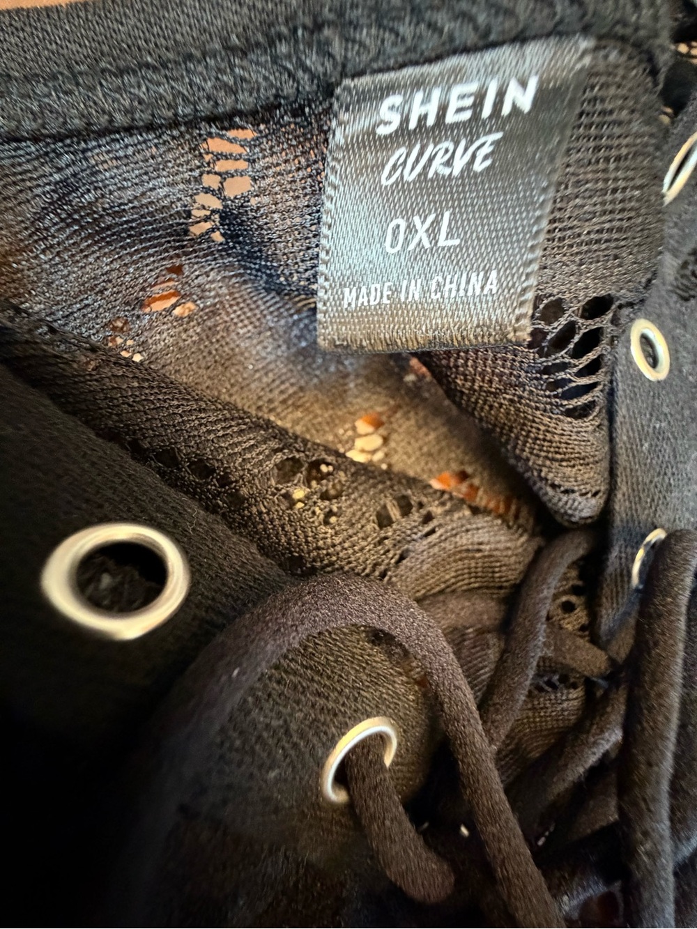 Black Lace-Up Eyelet Dress - Picture 4 of 4